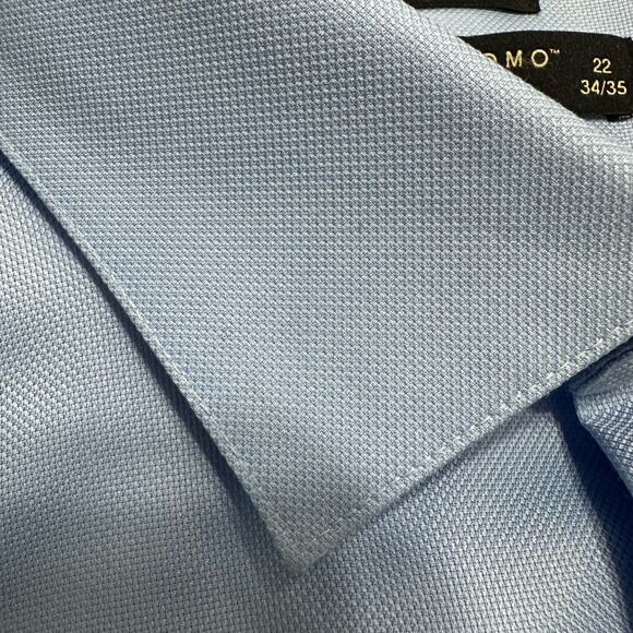 Pronto Uomo Executive Fit Dress Shirt Mens 22 34/35 Non Iron Button‎ Up Blue - Picture 8 of 8